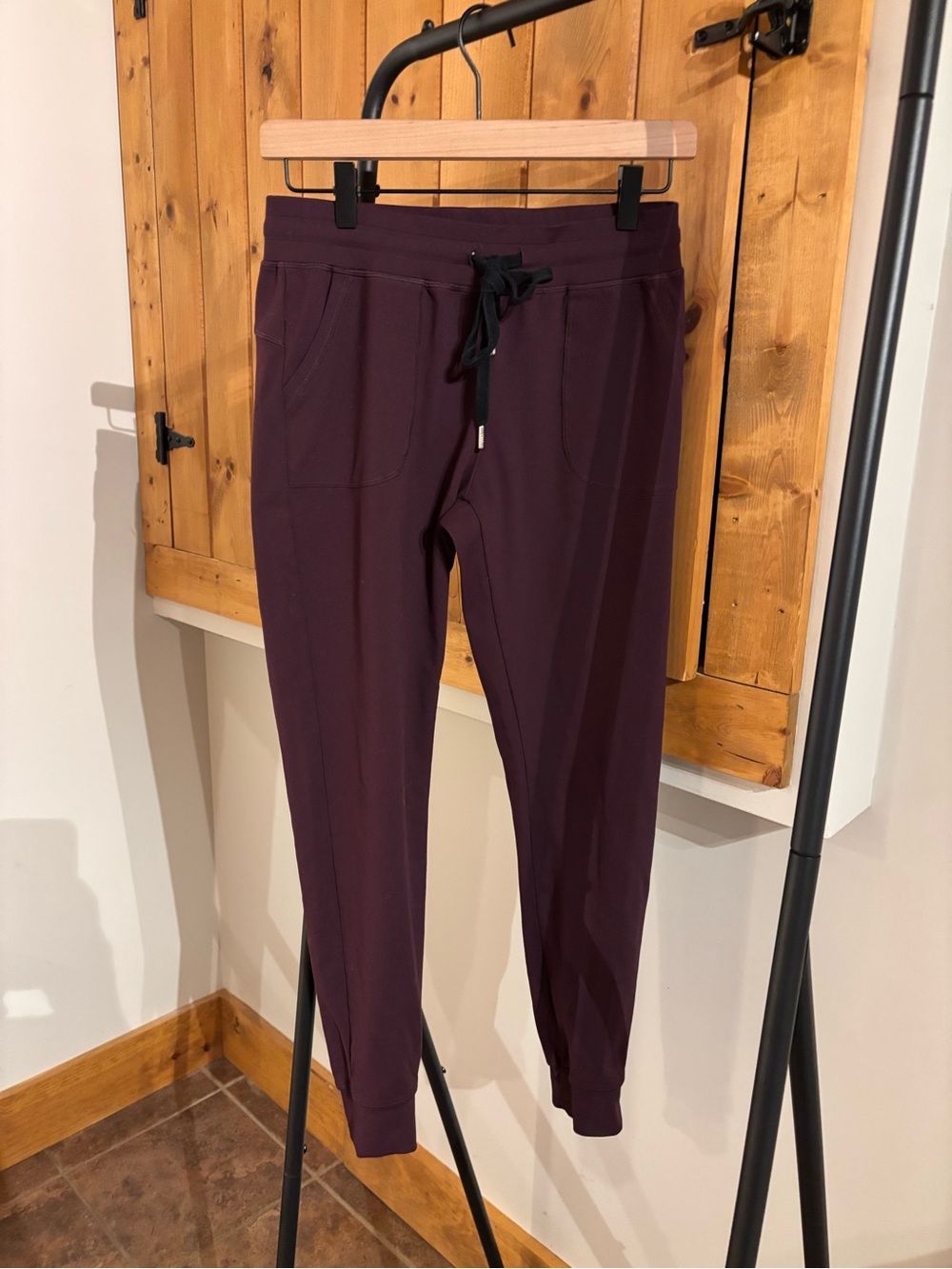 ZYIA Plum Track Joggers with Black Drawstring